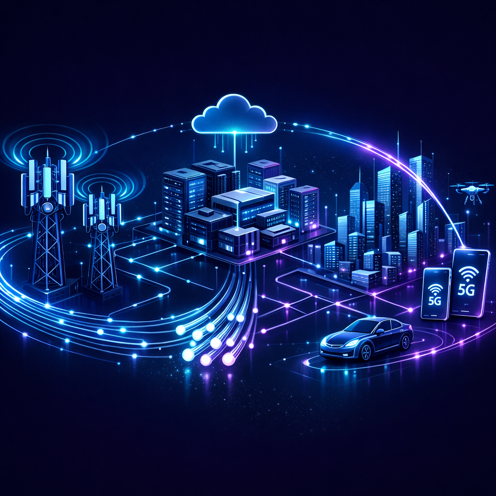5G Infrastructure - Network components and data flow visualization