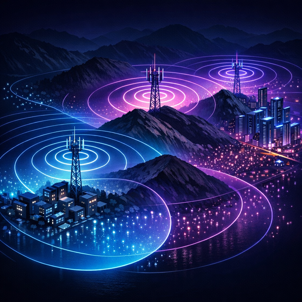 Network Coverage Visualization - Signal propagation and coverage areas